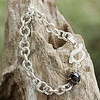 Smoky quartz chain bracelet,