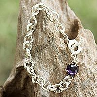 Amethyst chain bracelet,