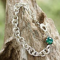 Onyx chain bracelet,