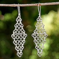 Sterling silver dangle earrings,