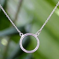Sterling silver pendant necklace,
