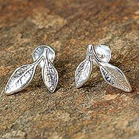 Sterling silver stud earrings,