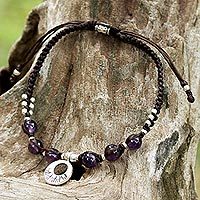 Amethyst braided bracelet,