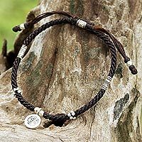 Silver braided bracelet,