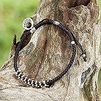 Silver braided bracelet,