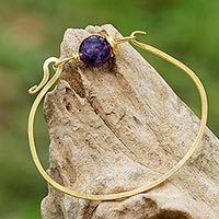 Gold plated amethyst pendant bracelet,