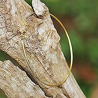 Gold plated chalcedony bangle bracelet,