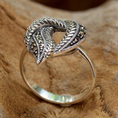 Marcasite cocktail ring, Natural Heart