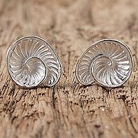 Sterling silver button earrings,
