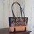 Leather accent cotton blend shoulder bag, 'Rainbow Sunrise in Tiger Lily' - Leather Accent Cotton Blend Shoulder Bag in Tiger Lily (image 2c) thumbail