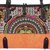 Leather accent cotton blend shoulder bag, 'Rainbow Sunrise in Tiger Lily' - Leather Accent Cotton Blend Shoulder Bag in Tiger Lily (image 2d) thumbail
