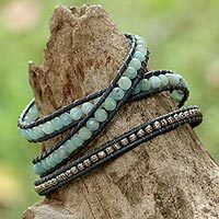 Amazonite wrap bracelet,