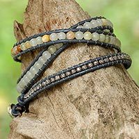 Amazonite wrap bracelet,