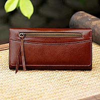 Leather clutch Touch of Love in Rust Thailand