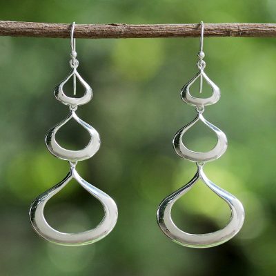Sterling silver dangle earrings, Sweet Honey Drops