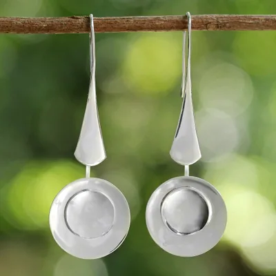 Sterling silver dangle earrings, Rainy Moon