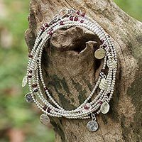 Garnet wrap bracelet,