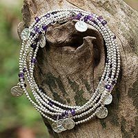 Amethyst wrap bracelet,