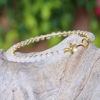 Gold plated moonstone bangle bracelet,