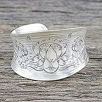 Sterling silver cuff bracelet,