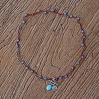 Chalcedony beaded necklace,