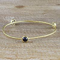 Gold plated iolite bangle bracelet,