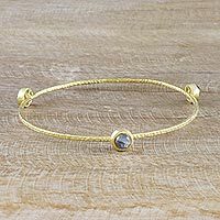 Gold plated labradorite bangle bracelet,