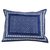 Cotton batik cushion cover, 'Indigo Floral Mosaic' - Indigo Floral Batik Mosaic on Handmade Cotton Cushion Cover (image 2a) thumbail