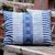 Cotton batik cushion cover, 'Urban Happiness' - Rectangular Cotton Batik Cushion Cover in Indigo and Cream thumbail