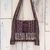 Hemp blend shoulder bag, 'Fresh Life in Navy' - Hemp Blend Embroidered Shoulder Bag in Navy from Thailand thumbail