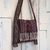 Hemp blend shoulder bag, 'Fresh Life in Navy' - Hemp Blend Embroidered Shoulder Bag in Navy from Thailand (image 2b) thumbail