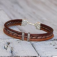 Silver accent braided bracelet,