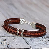 Silver accent braided bracelet,