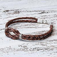 Silver accented braided bracelet,