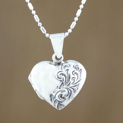 Sterling silver locket necklace, Enduring Love