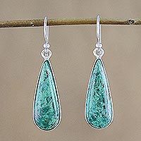 Chrysocolla dangle earrings,