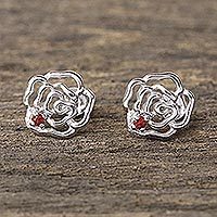 Garnet stud earrings,