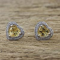 Citrine stud earrings,