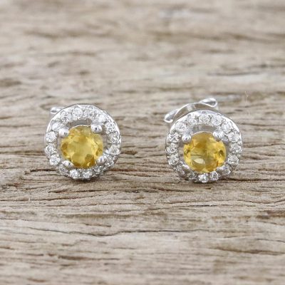 Citrine stud earrings, Glamour and Grace