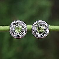 Peridot stud earrings,