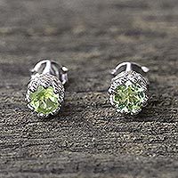 Peridot stud earrings,