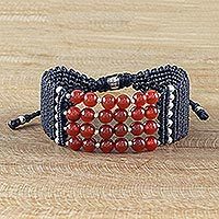 Carnelian beaded bracelet,
