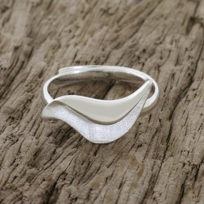 Sterling Silver Modern Bird Theme Handcrafted Cocktail Ring