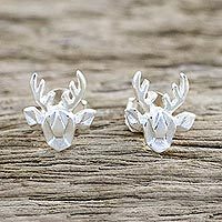 Sterling silver stud earrings,