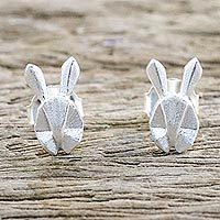 Sterling silver stud earrings,
