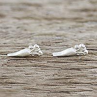 Sterling silver stud earrings,