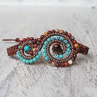 Multi-gemstone pendant bracelet,