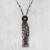 Onyx statement necklace,