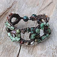 Agate and quartz wristband bracelet,