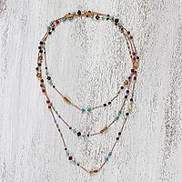 Multi-gemstone wrap necklace,
